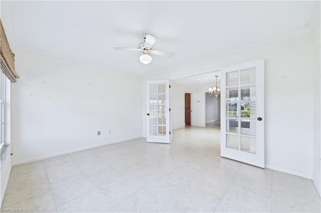 Den has French doors