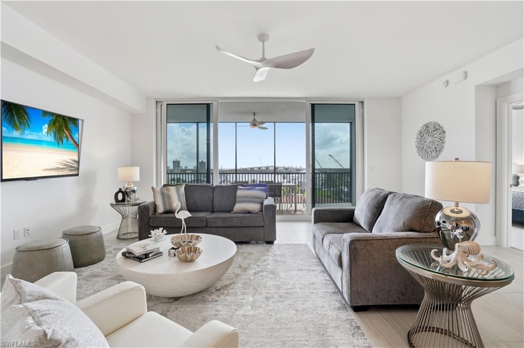 Living room Overlooking beautiful views of Fort Myers Beach- Virtually edited
