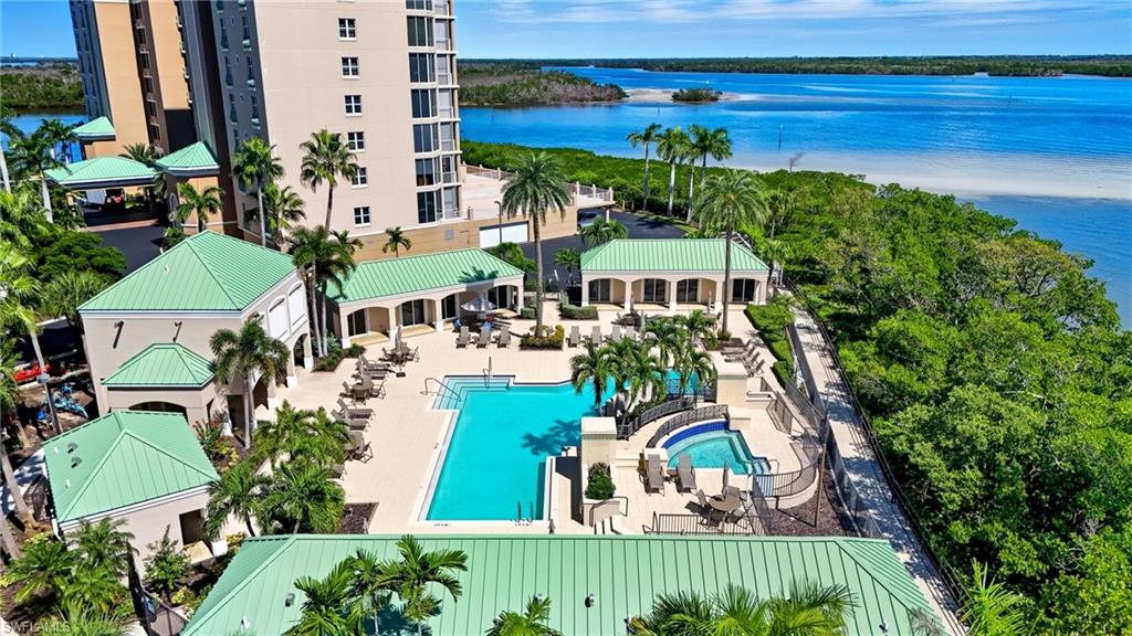 Bird's eye view of the Pool and Bay- Virtually Edited