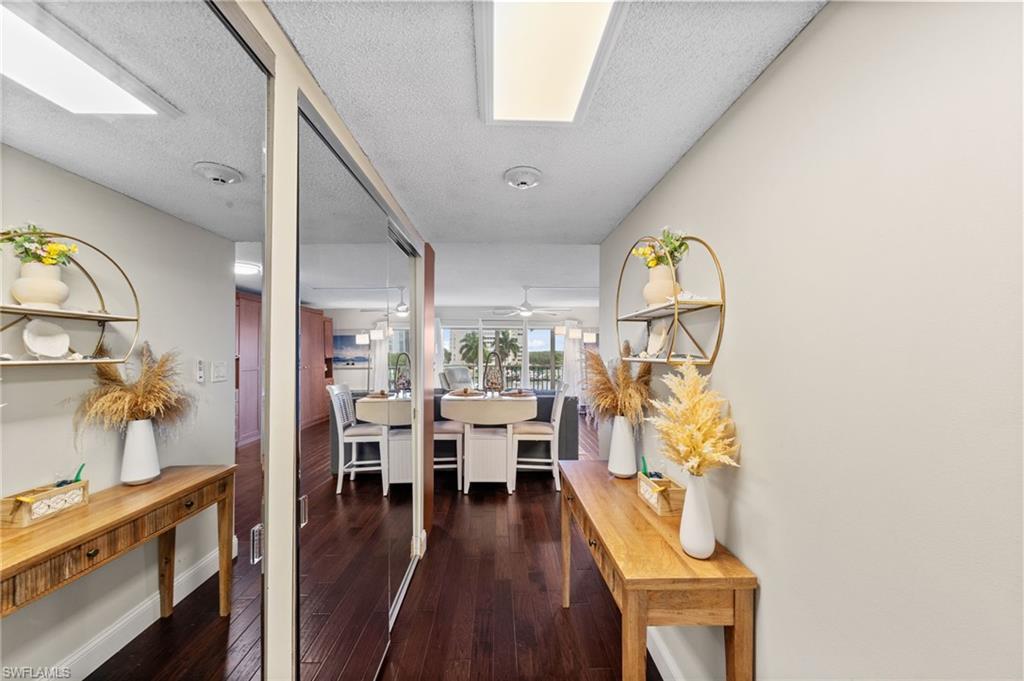 Double mirrored closets in entry