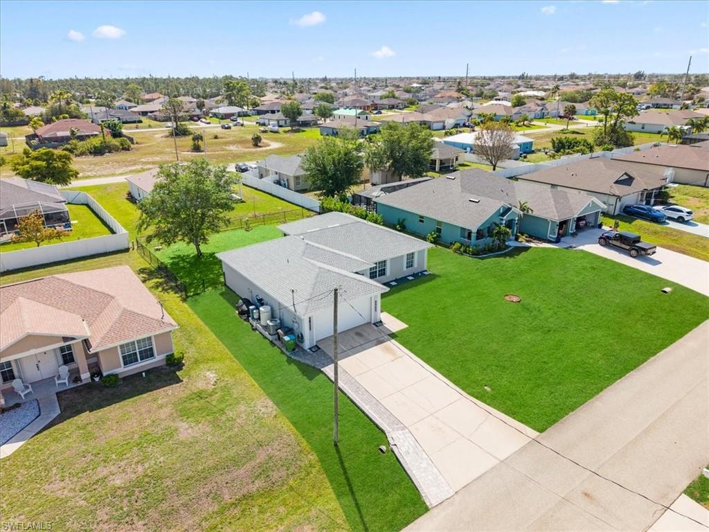 Aerial perspective of suburban area