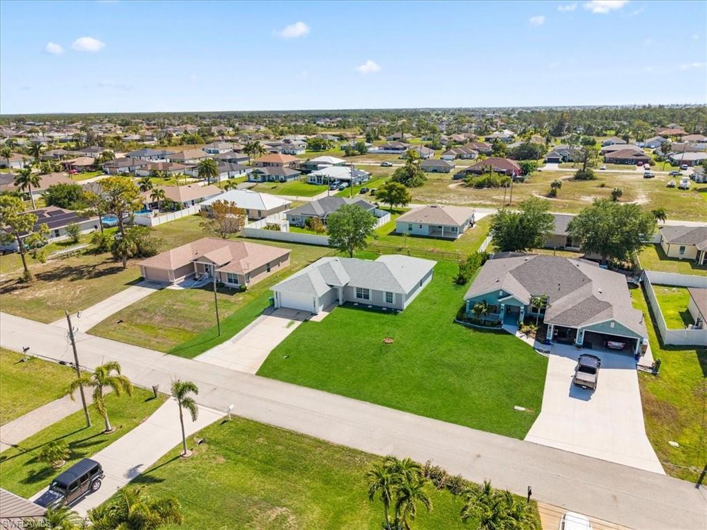 Aerial view of residential area