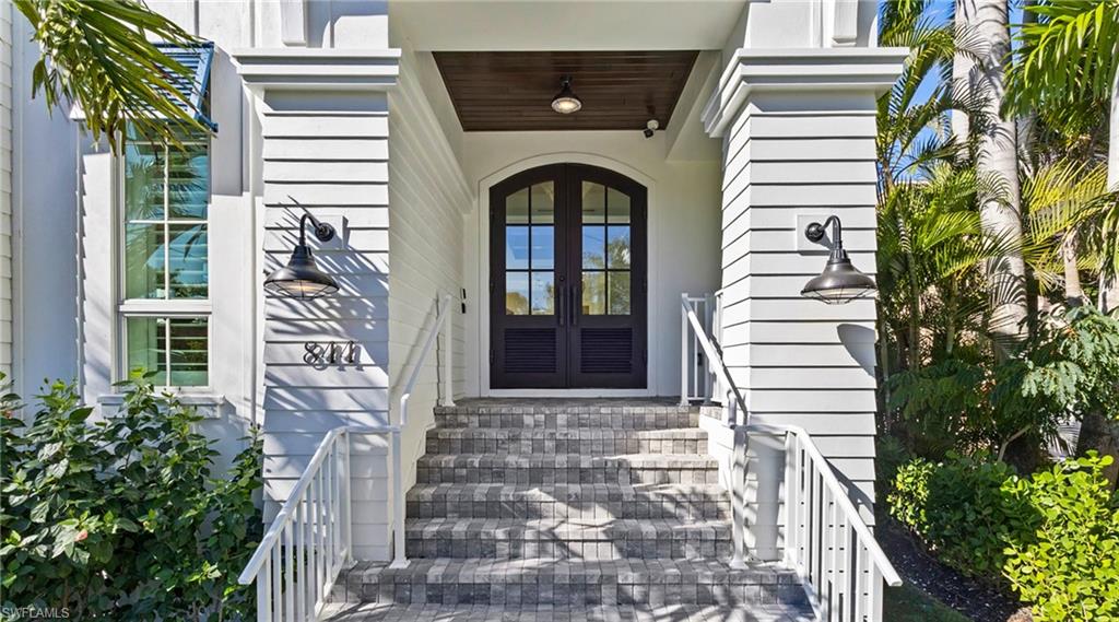 Entrance to property with french doors