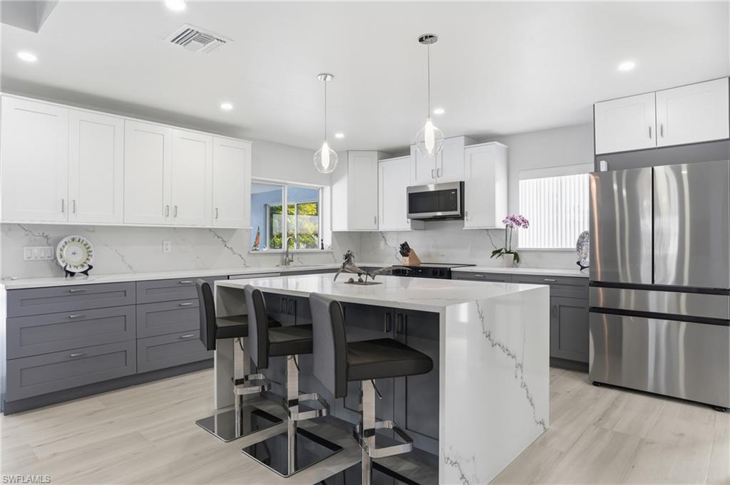 waterfall kitchen island