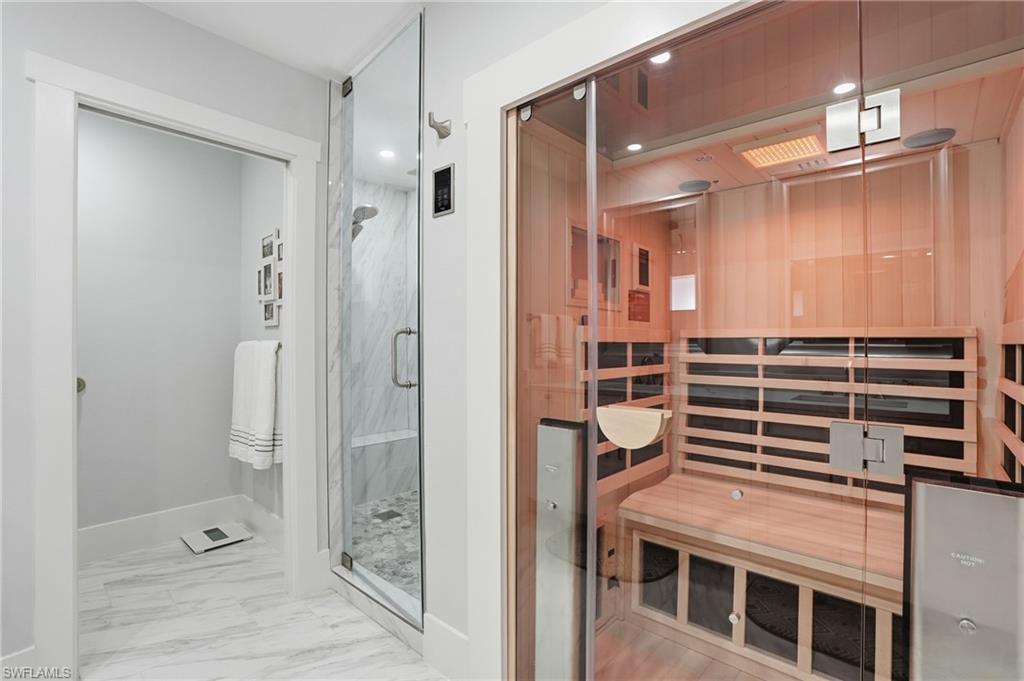 primary bath with infrared sauna and steam shower
