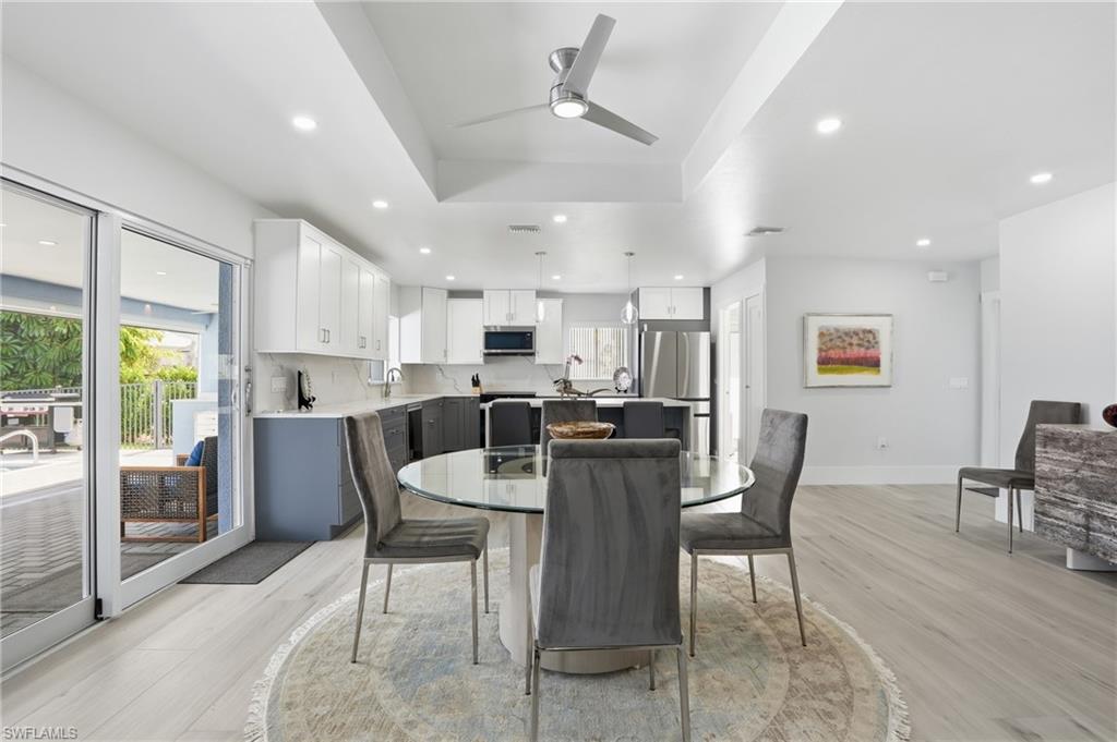 kitchen and dining area