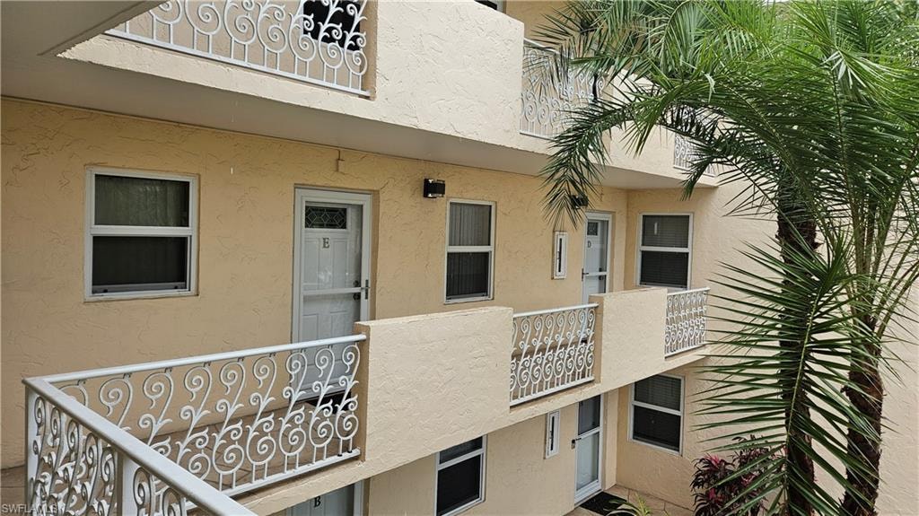 Front balcony Unit D is on the right side