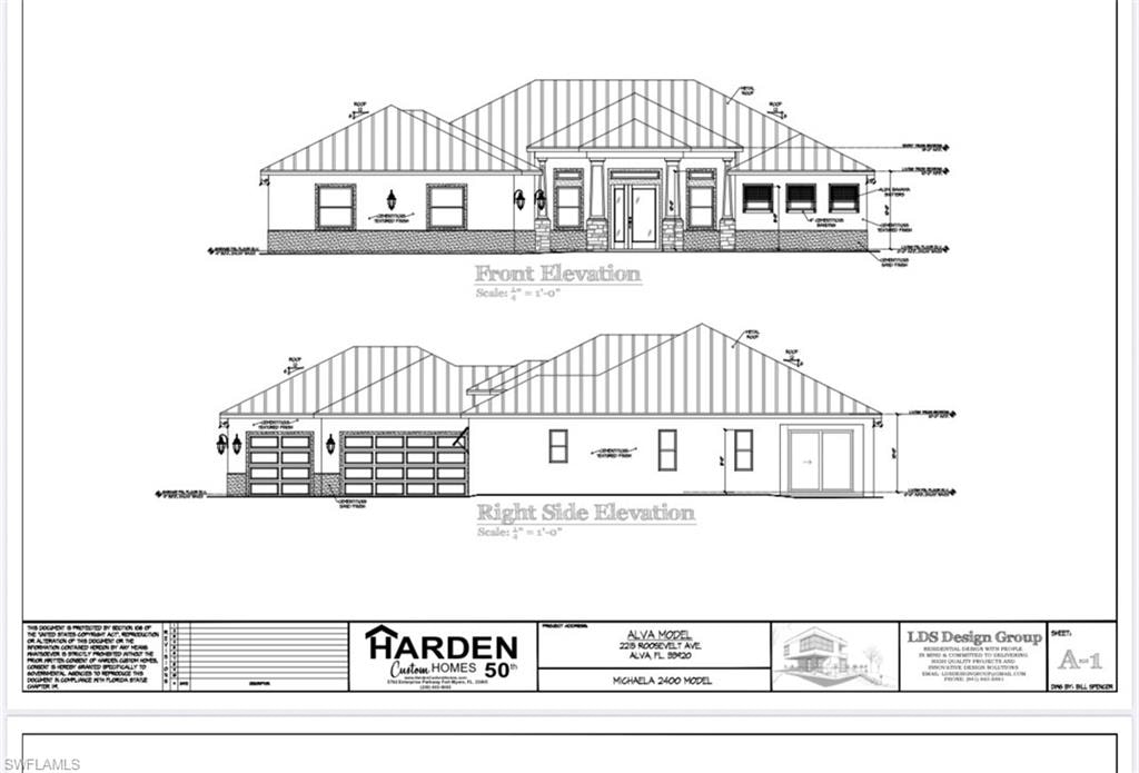 Front & right side elevation.  Choose this plan, customize it, several other plans to choose from, bring your own plan or bring your own builder