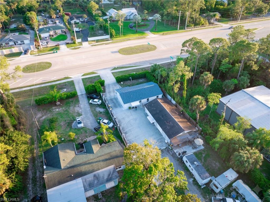 Aerial perspective of suburban area