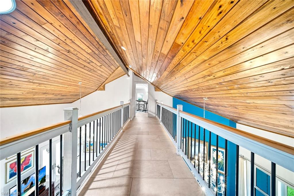 Upstairs catwalk with office at each end