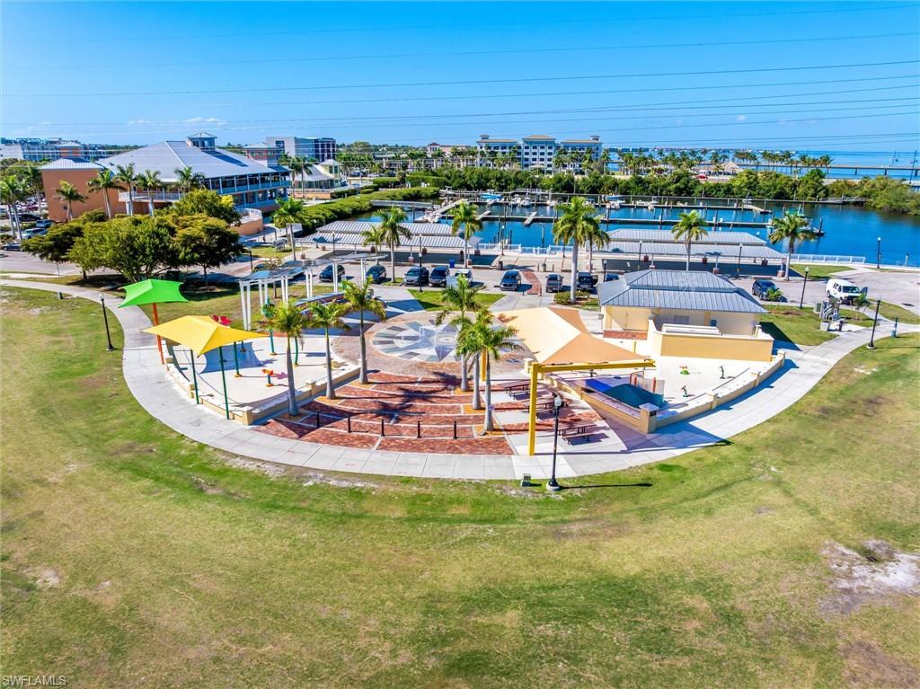 Laishley Park with Splash Pad and entertainment area.