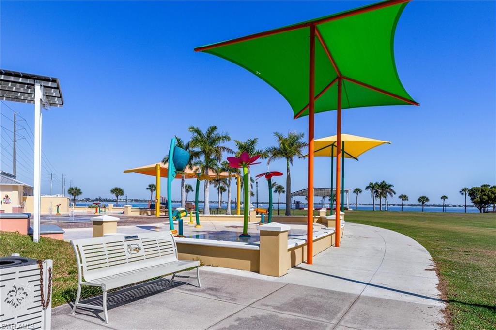 Laishley Park with Splash Pad and entertainment area.