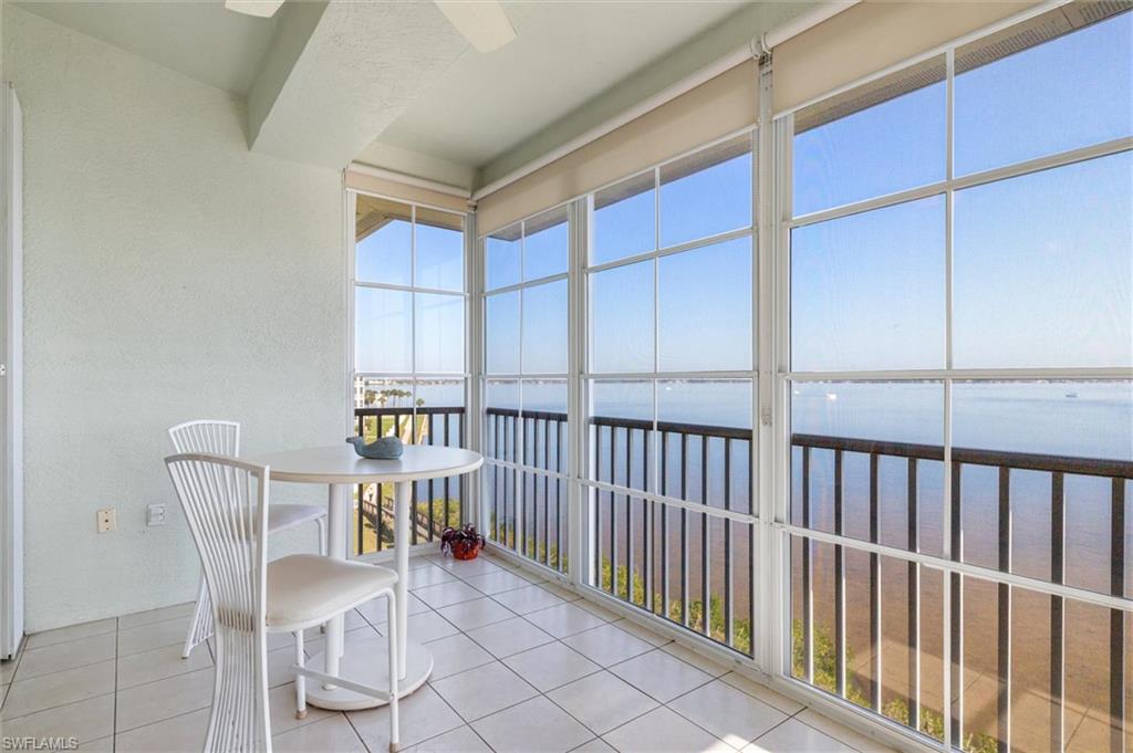 Lanai / solarium with a water view