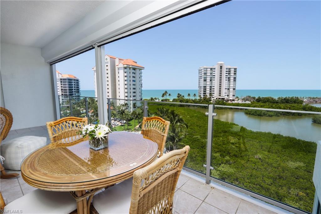 Balcony with a water view