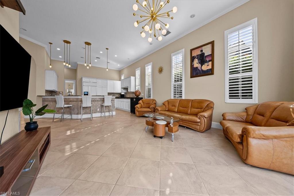 Family Room with Pristine Pool and Water Views