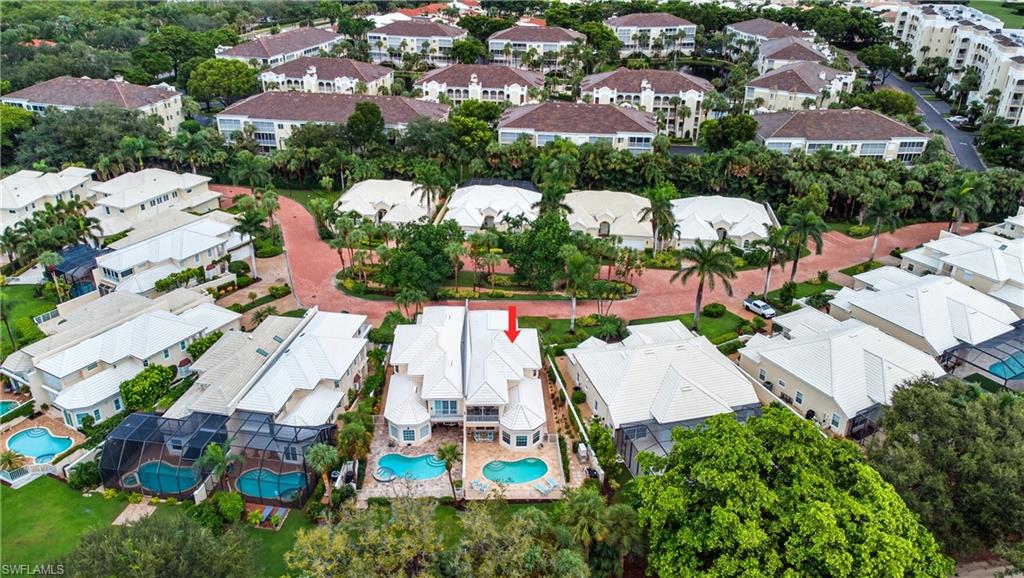 Aerial view of a pool area