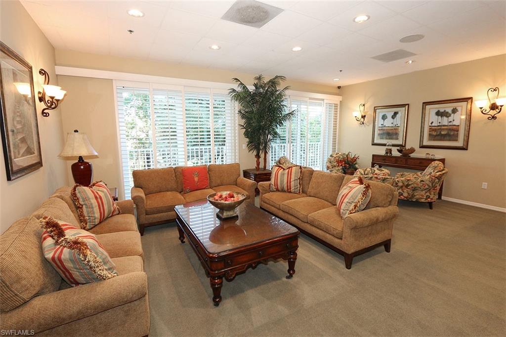 Living room with carpet floors
