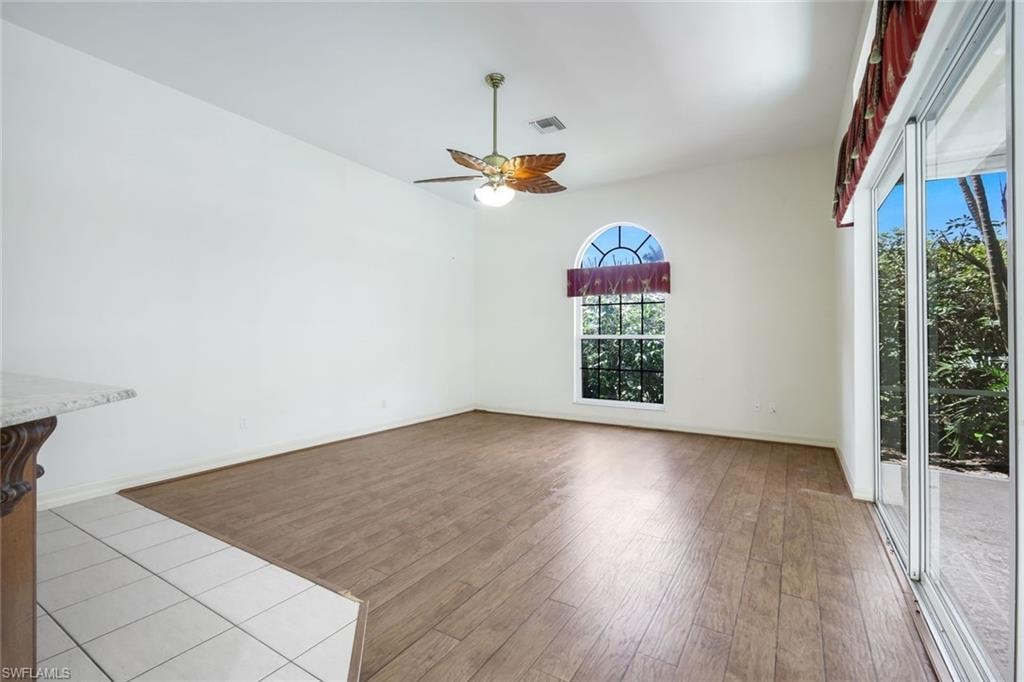 View of living room from the kitchen.