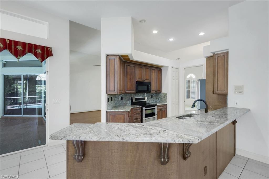 View of kitchen from the living room.