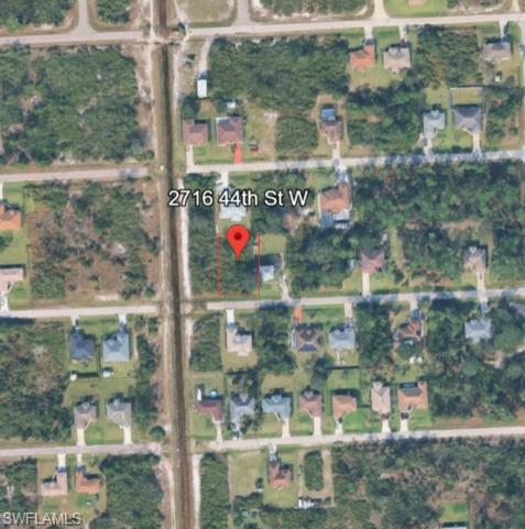 Aerial map of property and surrounding area