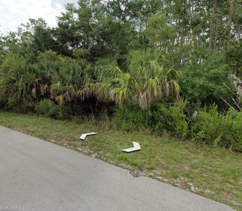 View of yard with view of wooded area