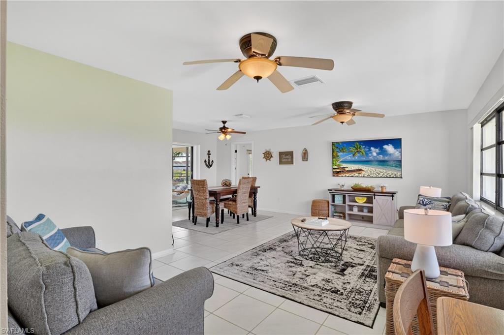 Open living room with lots of natural light