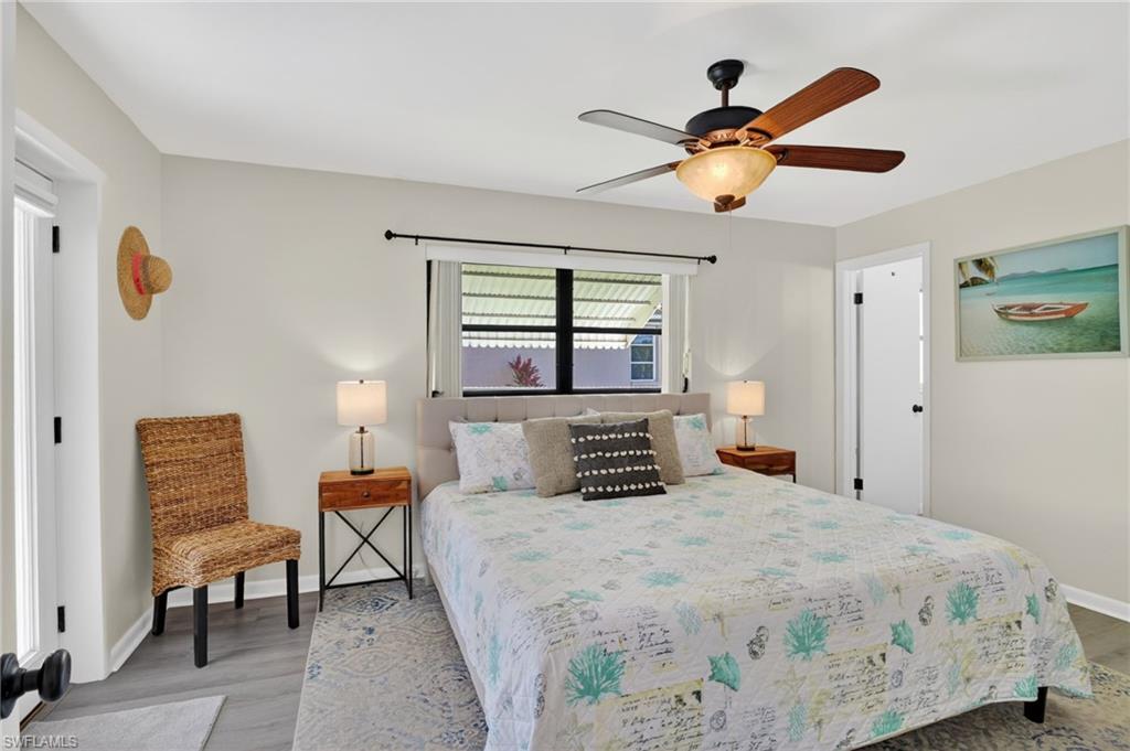 Primary Bedroom with French doors to private patio area