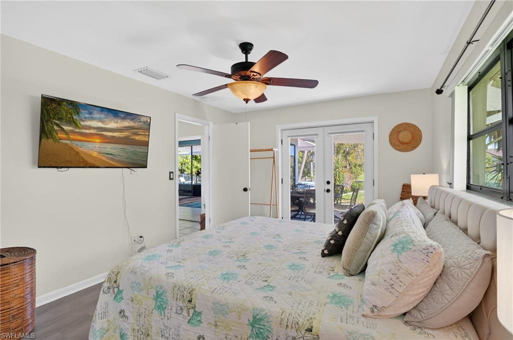 Primary Bedroom with French doors to Patio area