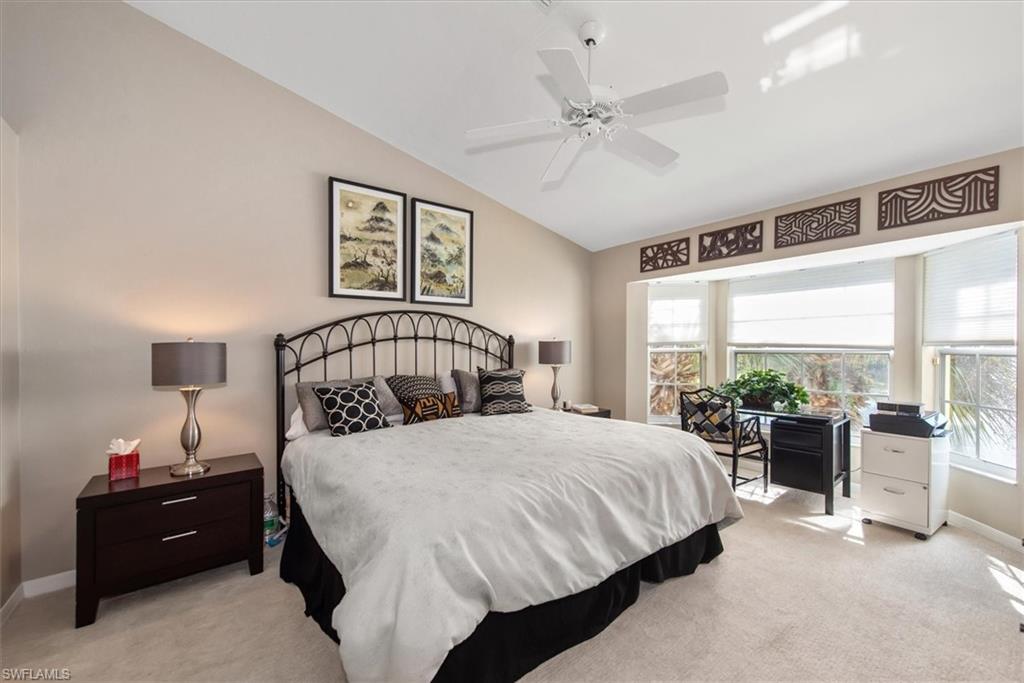 Master Bedroom with bright bay windows facing water views