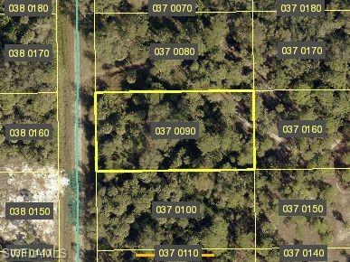 Aerial Parcel Map. Displaying individual property parcel identifiers