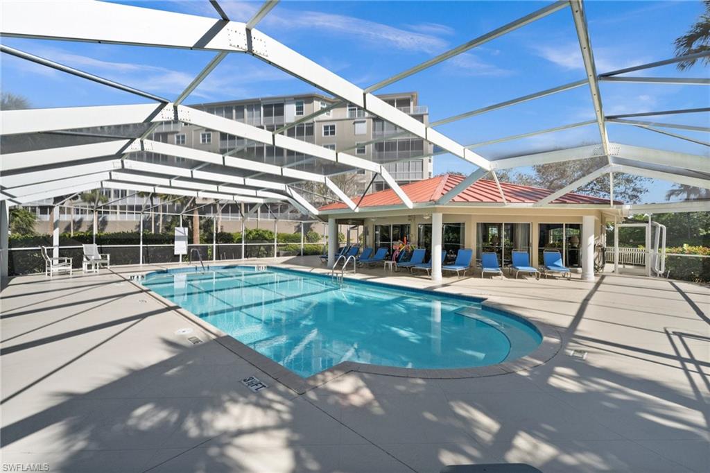 Large screened pool