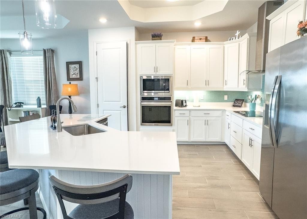 New back splash and bead board under island