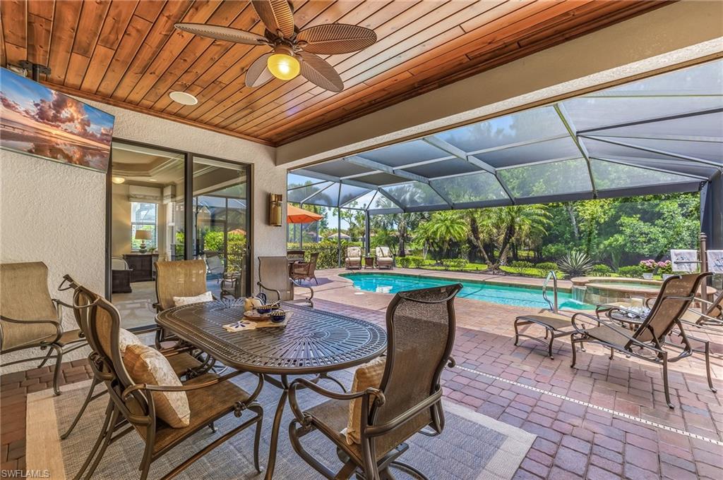 Lanai with cypress custom ceiling