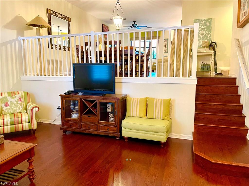 Stairs on the right to Family Room
