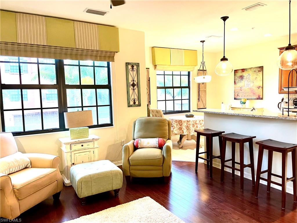 Family Room with their quad pool view from the windows