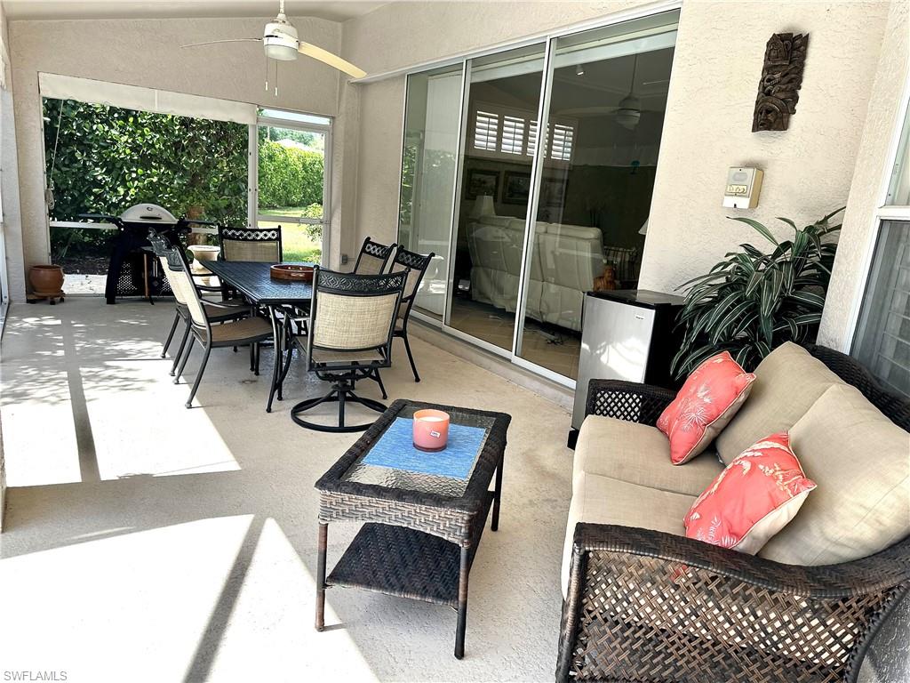 A large covered patio area is a real plus for enjoying the Florida lifestyle.