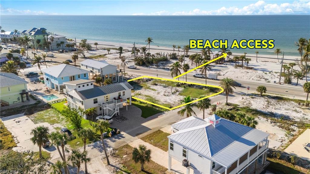 BEACH GAZEBO & BEACH ACCESS Bird's eye view featuring a water view and a beach view VIRTUALLY EDITED