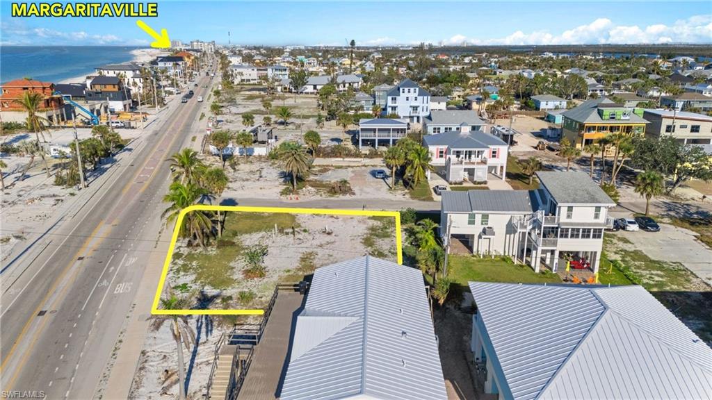 MARGARITAVILLE & Restaurants walking distance on Beach Drone / aerial view featuring a water view VIRTUALLY EDITED