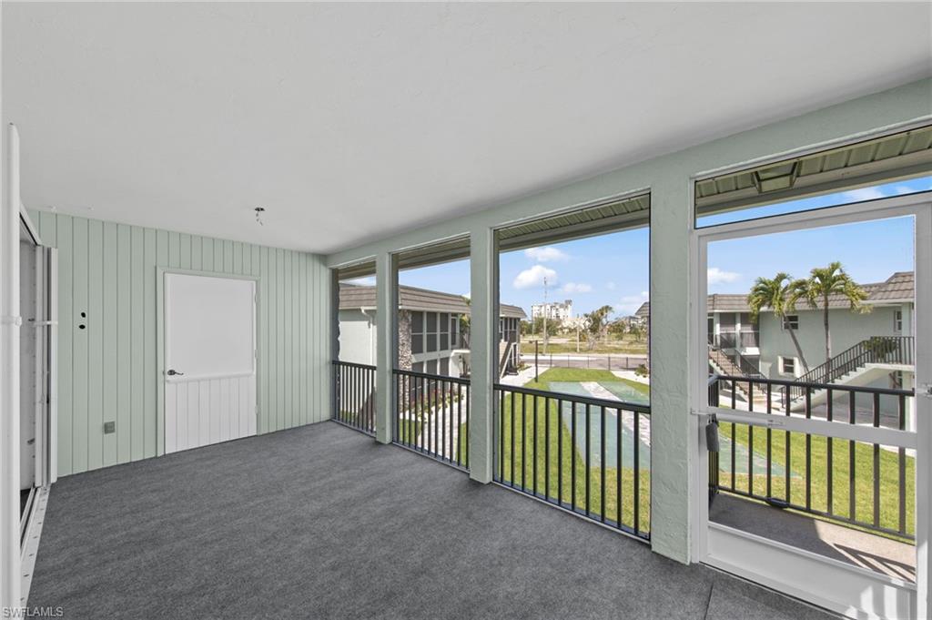 sreened lanai with storage closet
