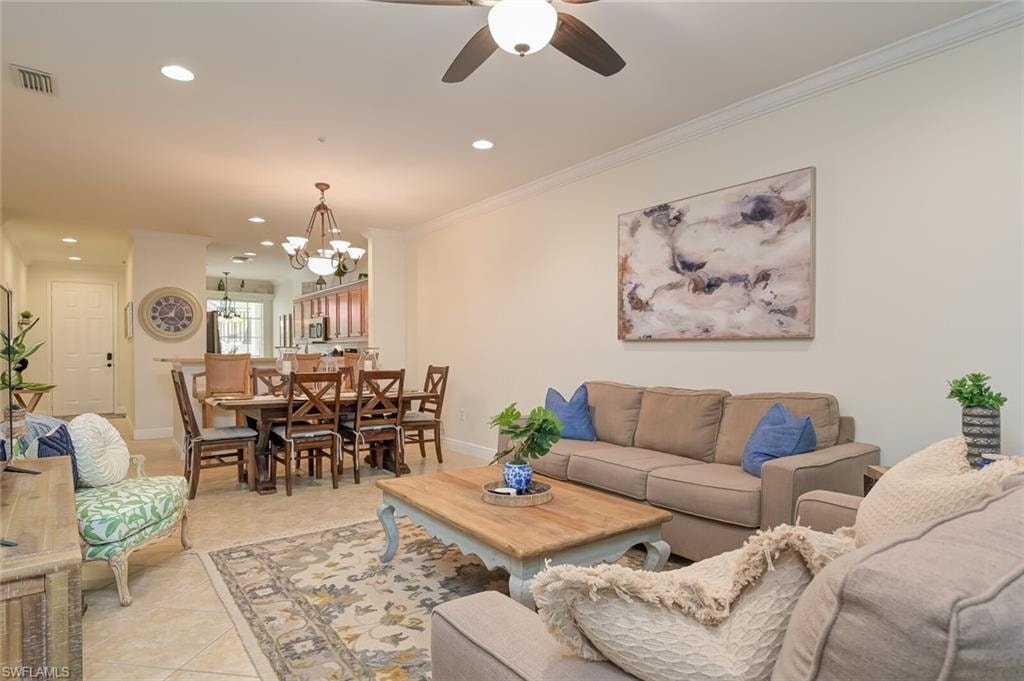 Great room, dining and kitchen