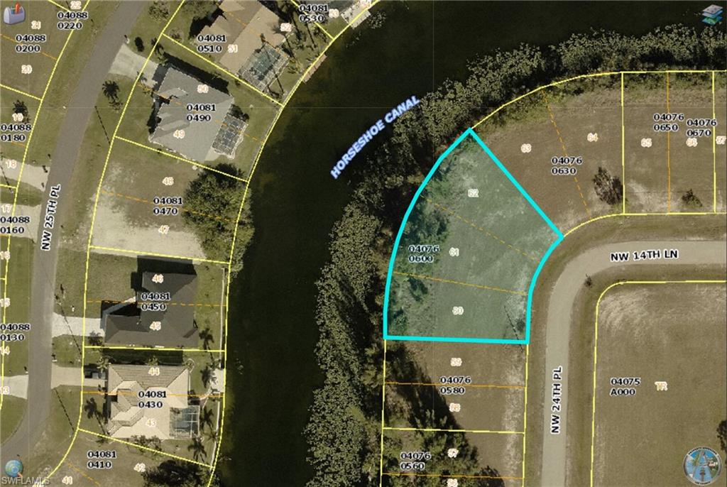 Aerial view of property's location featuring property boundaries highlighted