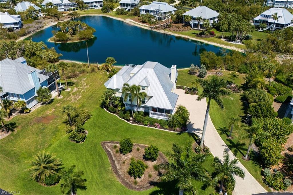 Aerial of Lakefront Home