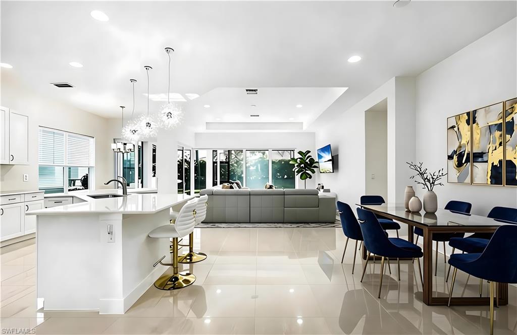 Staged dining/living area