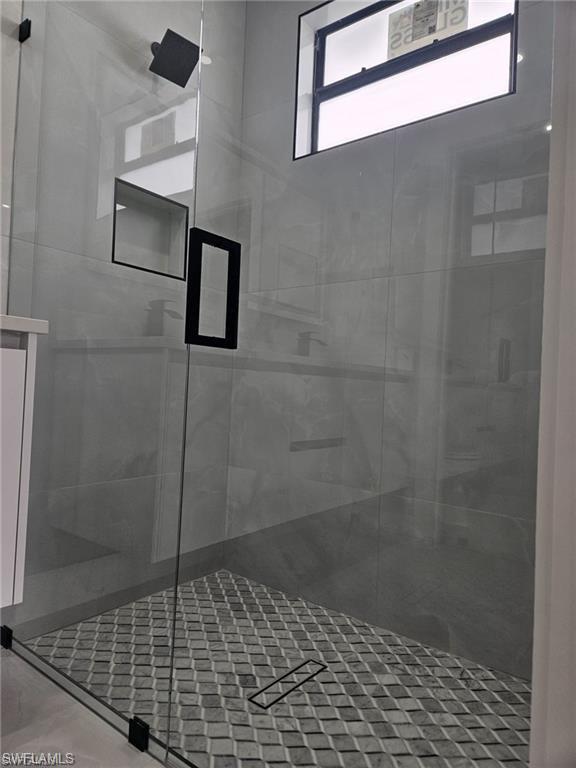 Bathroom with a shower stall
