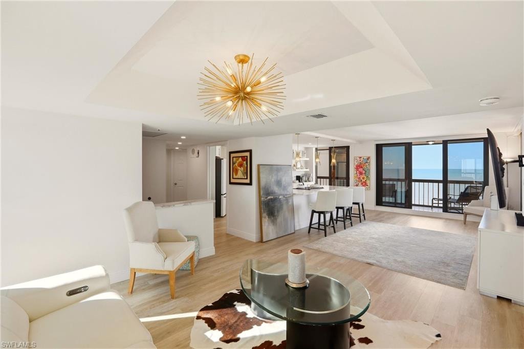 Beautiful living area with endless Gulf views