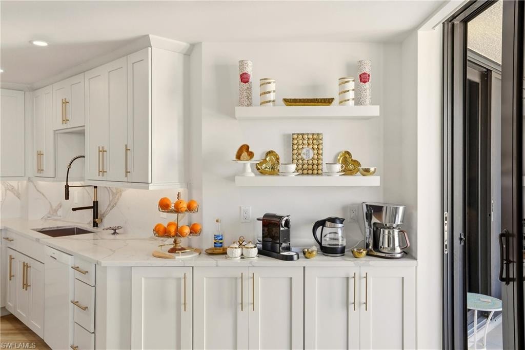 Coffee bar in stunning kitchen