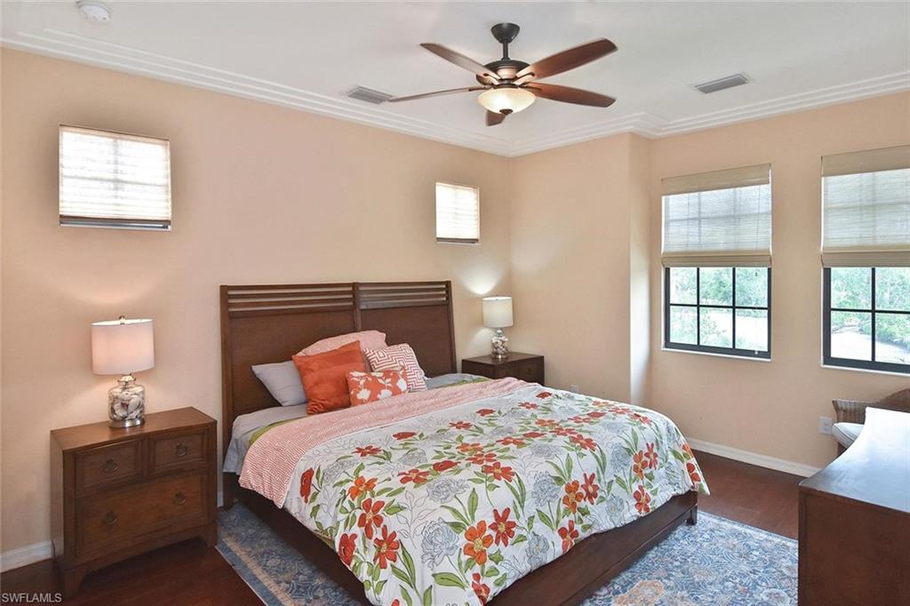 The owner's suite is a peaceful retreat in calming colors and north-facing windows.