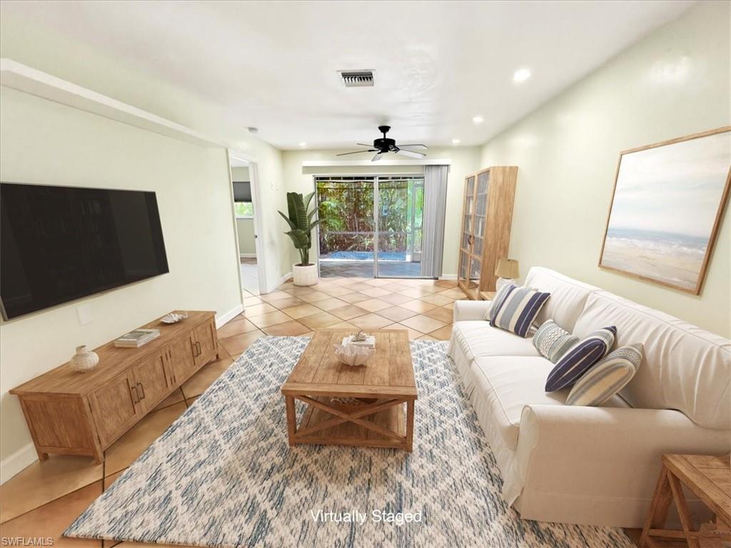Spacious Living Room Virtually Staged