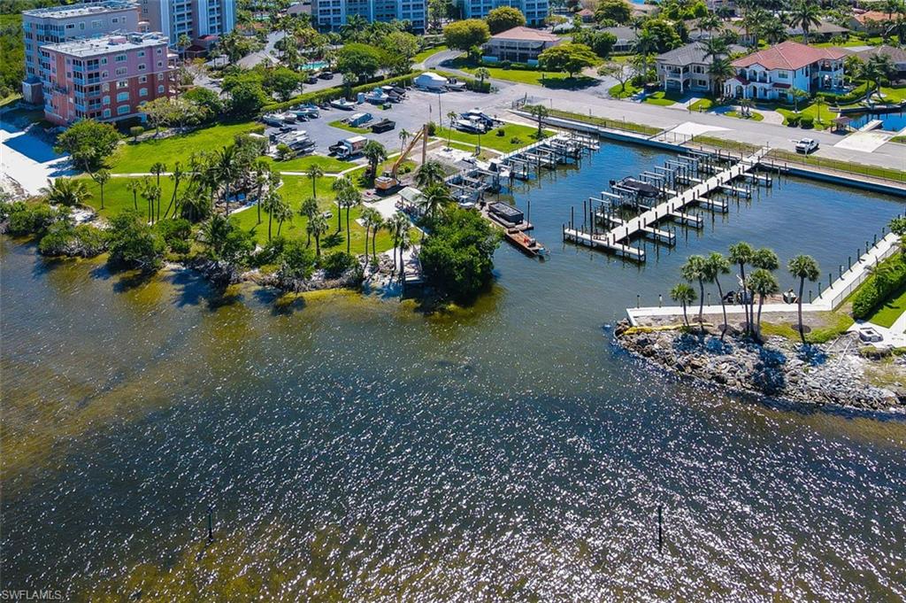 Aerial View of Marina. Current picture shows equipment in place for rebuild of Fishing Pier.