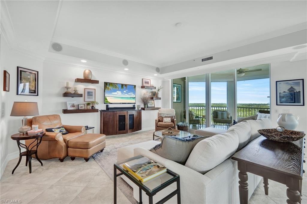 Living Room with Water Views